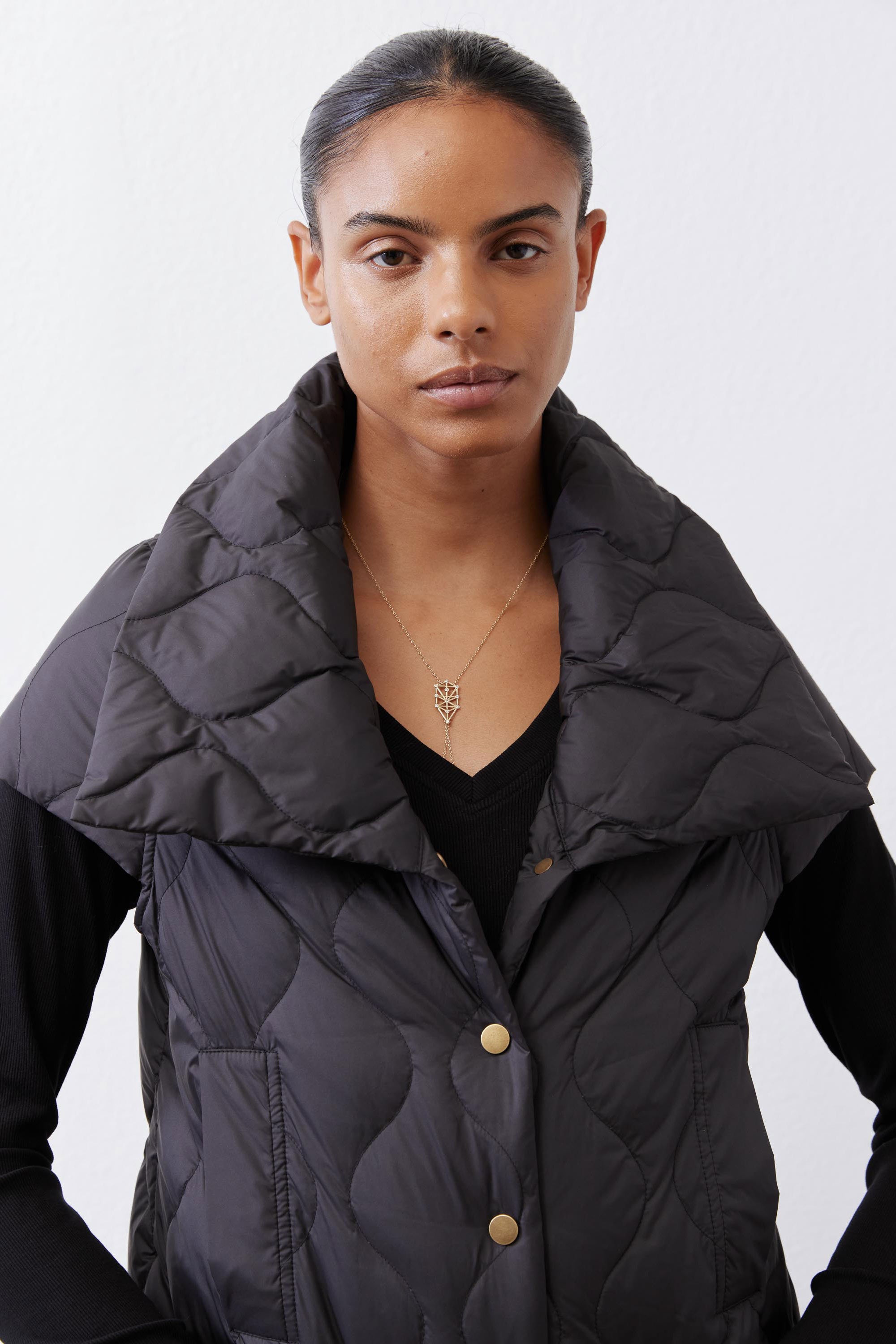 ジャケット・アウター BoTT Quilted Sparkle Vest Natural S Summit Quilted Down Vest | Black – Ruti