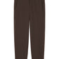 Coffee-brown trousers with button fly and belt loops