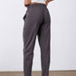 Graphite tapered pants with elastic waistband and side pockets