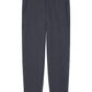 Graphite flat-front pants with belt loops and button closure