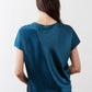 Deep teal short-sleeve top, back view