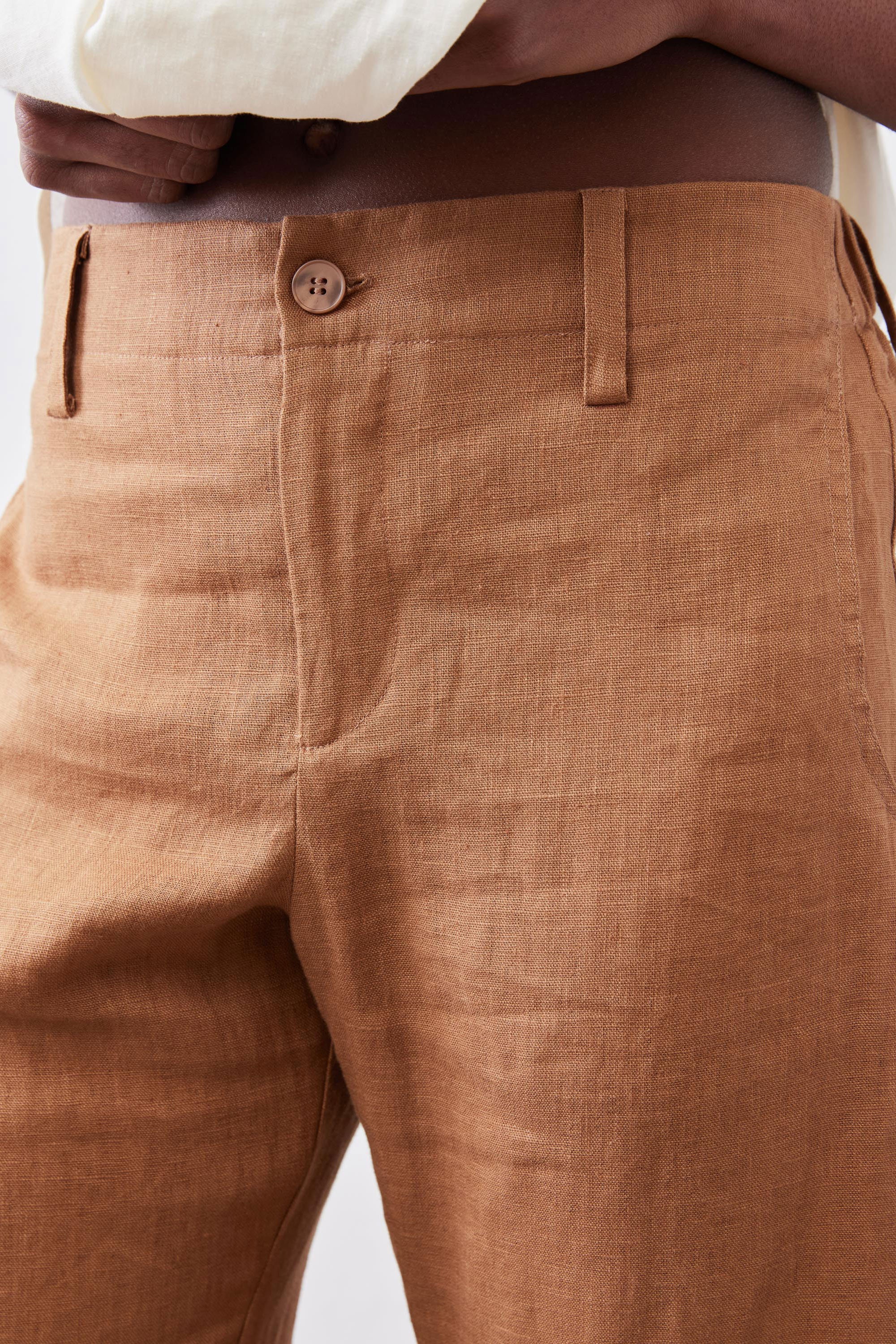 The Uptown Loose Linen Pants | Caramel – Ruti