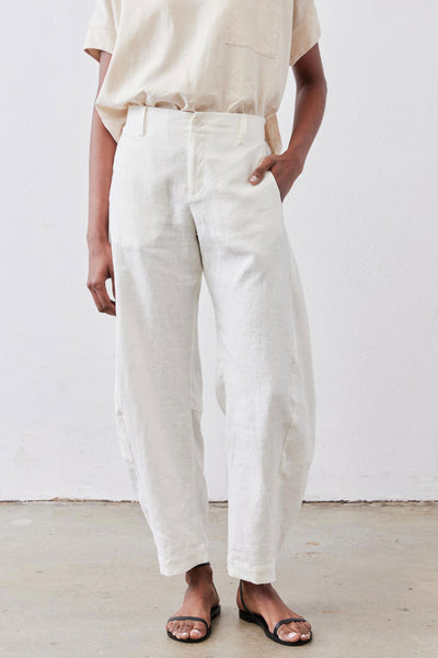 1990s Euro white Linen Trousers 100% European Linen Pleated