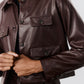 Vegan Leather Button Down Jacket