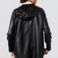 Vegan Leather Hooded Jacket