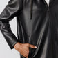 Vegan Leather Hooded Jacket