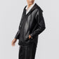 Vegan Leather Hooded Jacket