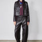 Vegan Leather Button Down Jacket