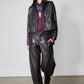 Vegan Leather Button Down Jacket