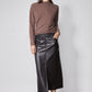 Vegan Leather A-Line Skirt