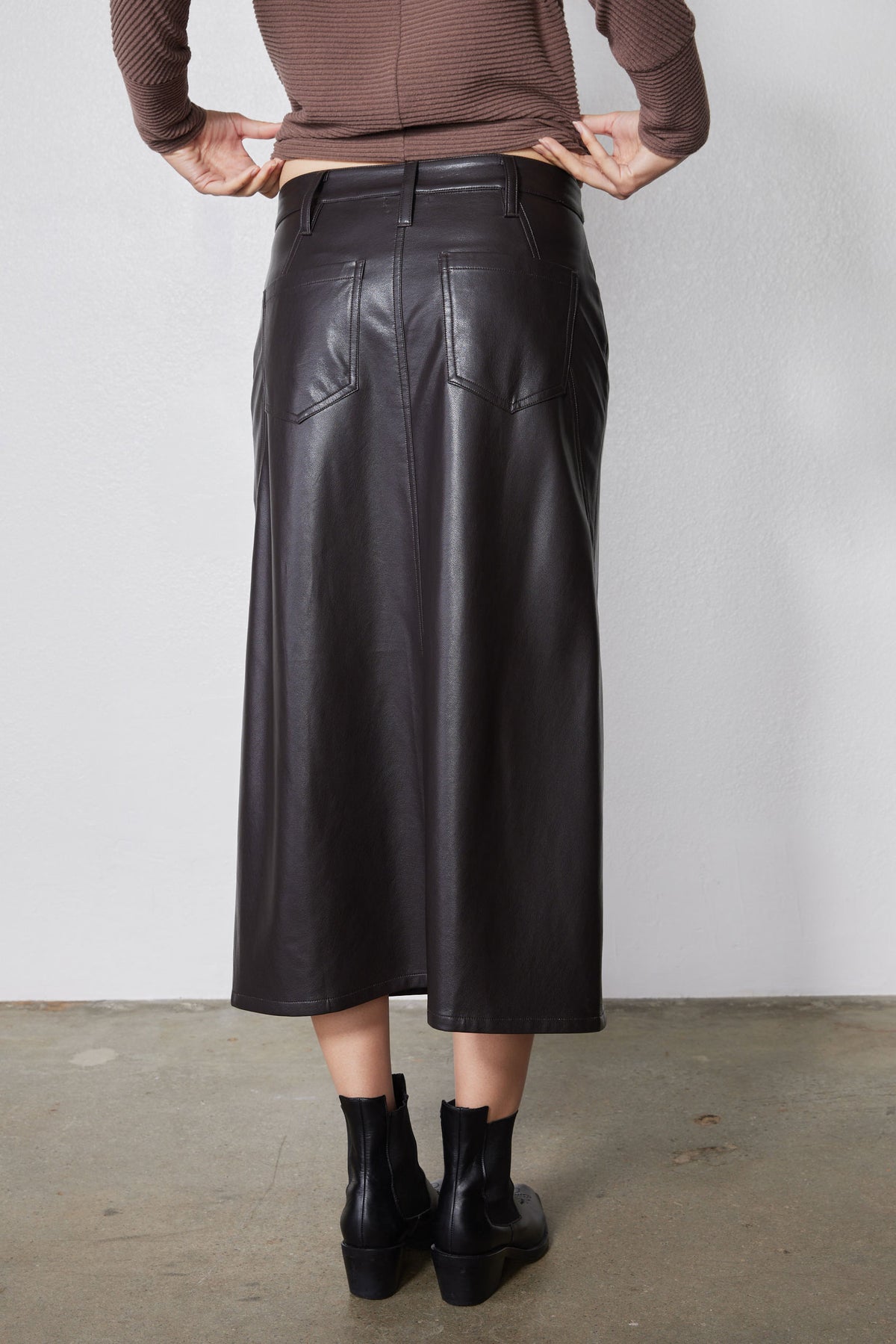 Vegan Leather A-Line Skirt