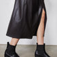 Vegan Leather A-Line Skirt