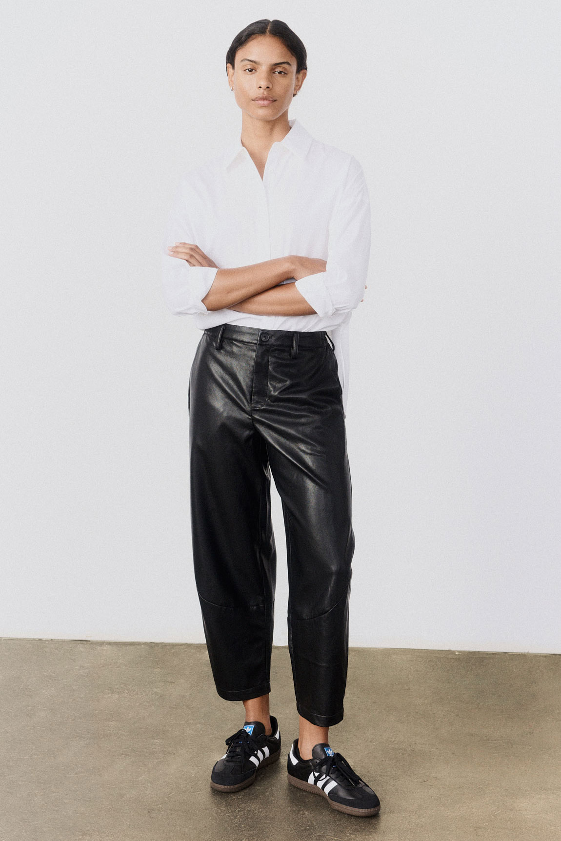 The Vegan Leather Wide-ish Pants