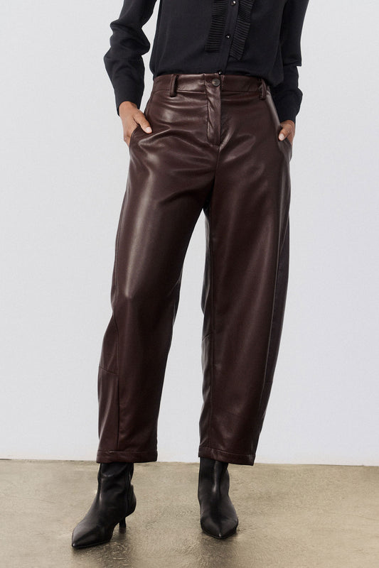 The Vegan Leather Uptown Loose Work Pants