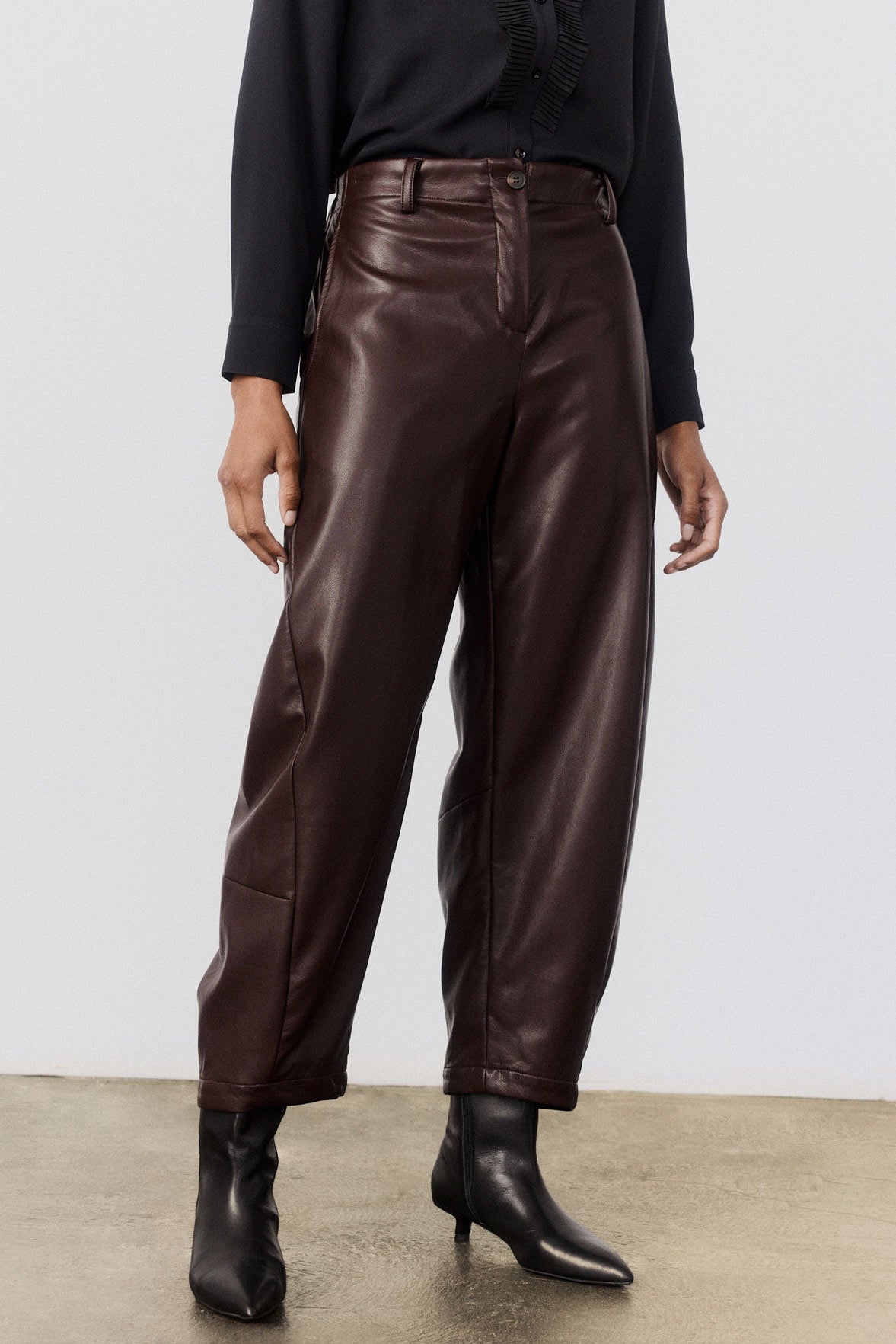 The Vegan Leather Uptown Loose Work Pants
