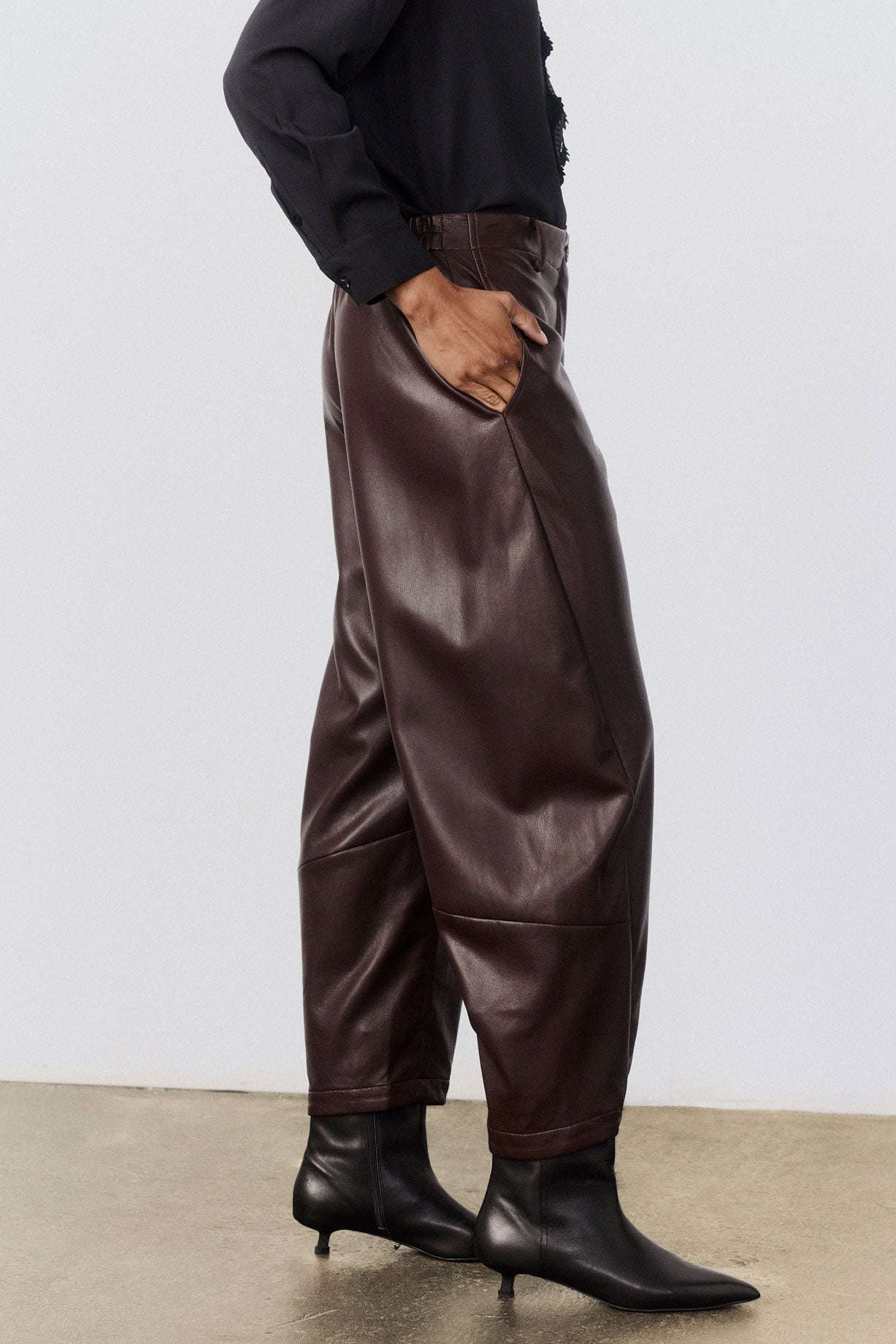 The Vegan Leather Uptown Loose Work Pants