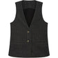 Relaxed Longline Herringbone Vest