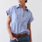 Walk the Line Short Sleeve Poplin Top