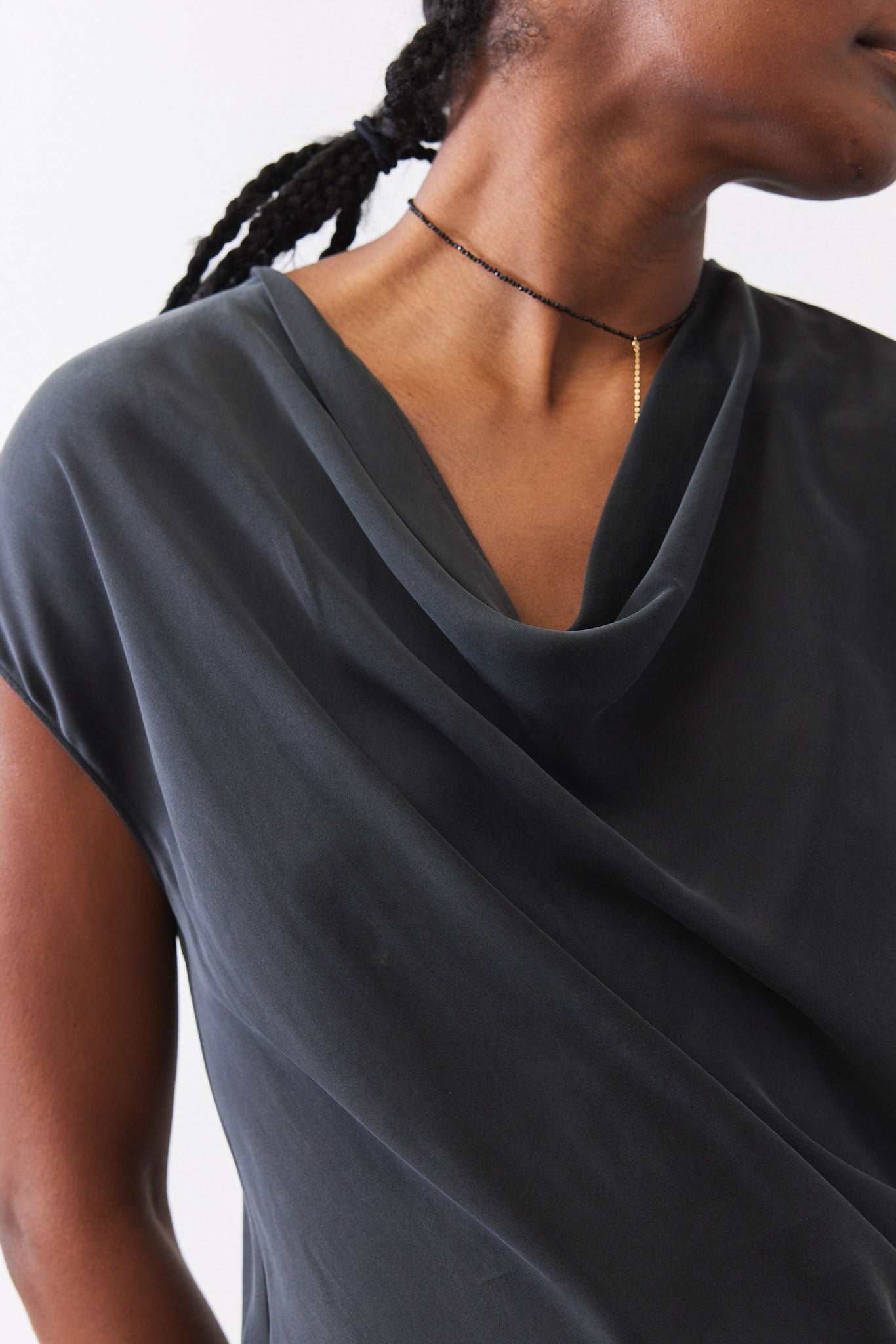 Washable Silk Cowl ﻿Neck Top