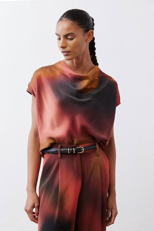 Washable Silk Cowl ﻿Neck Top