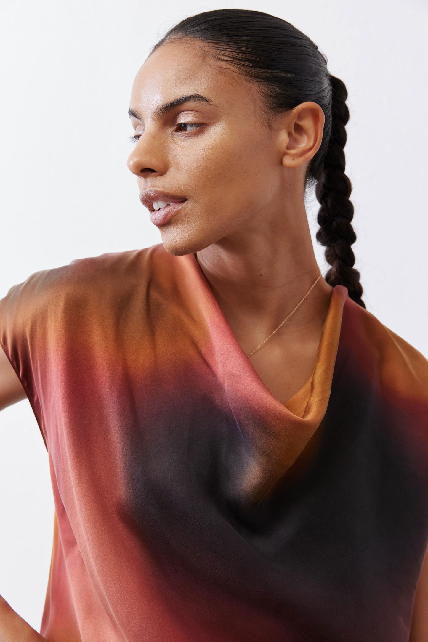 Washable Silk Cowl ﻿Neck Top