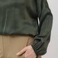 Washable Silk Cinched Hem Blouse