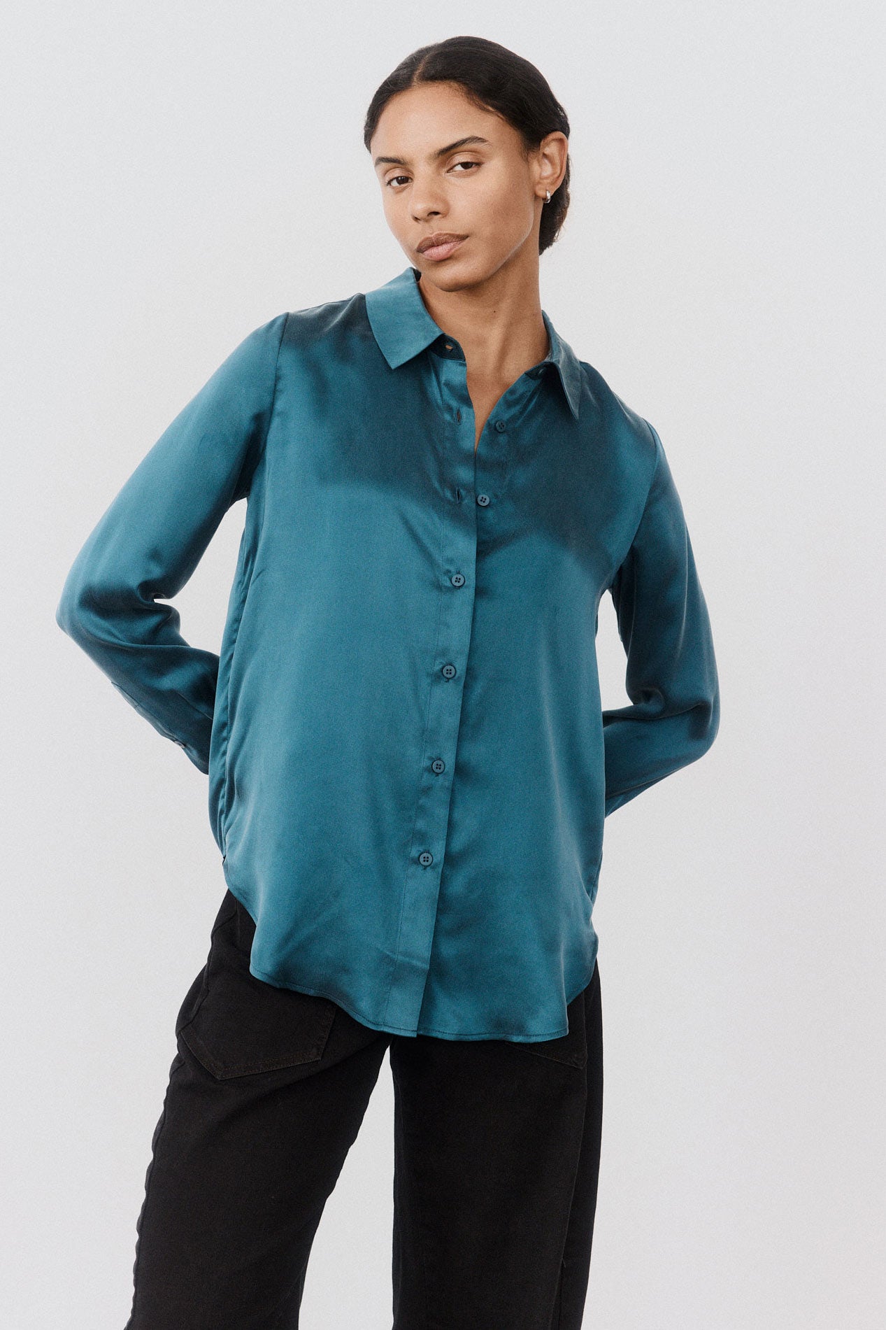 Washable Silk Button Down Top