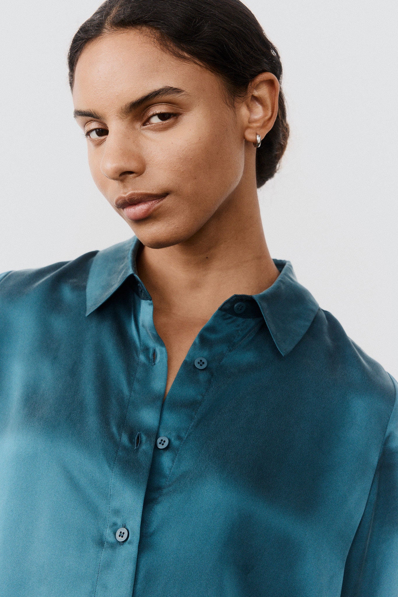 Washable Silk Button Down Top