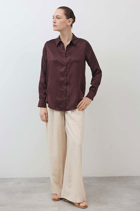Washable Silk Button Down Top