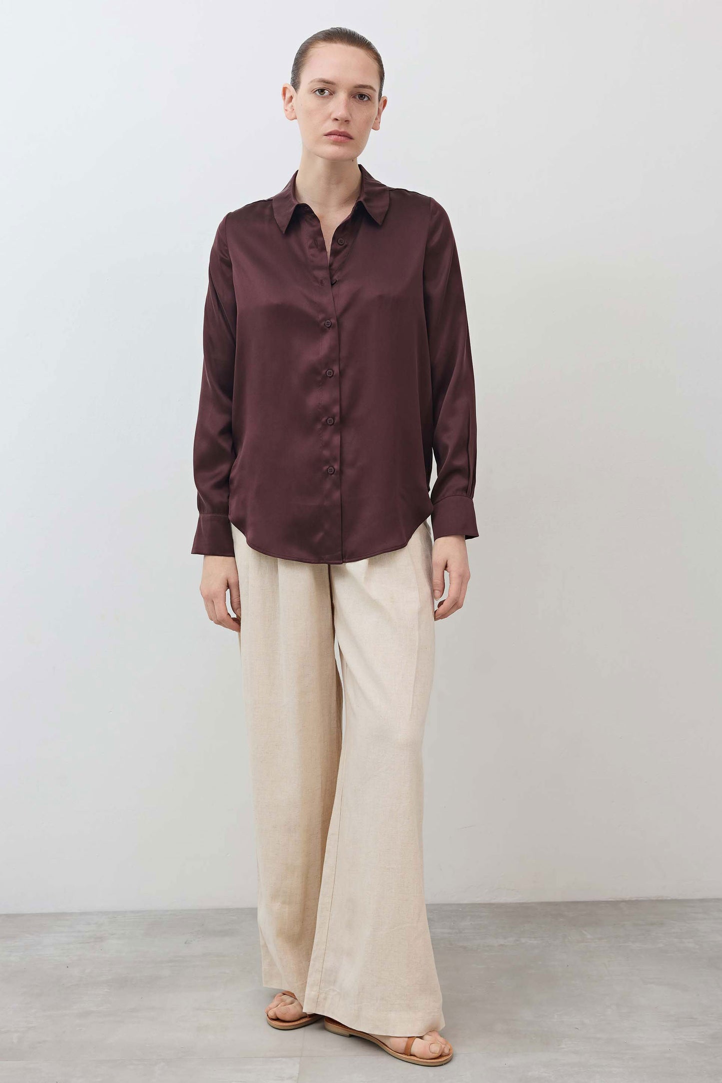 Washable Silk Button Down Top