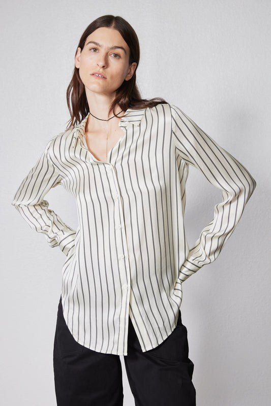 Washable Silk Button Down Top