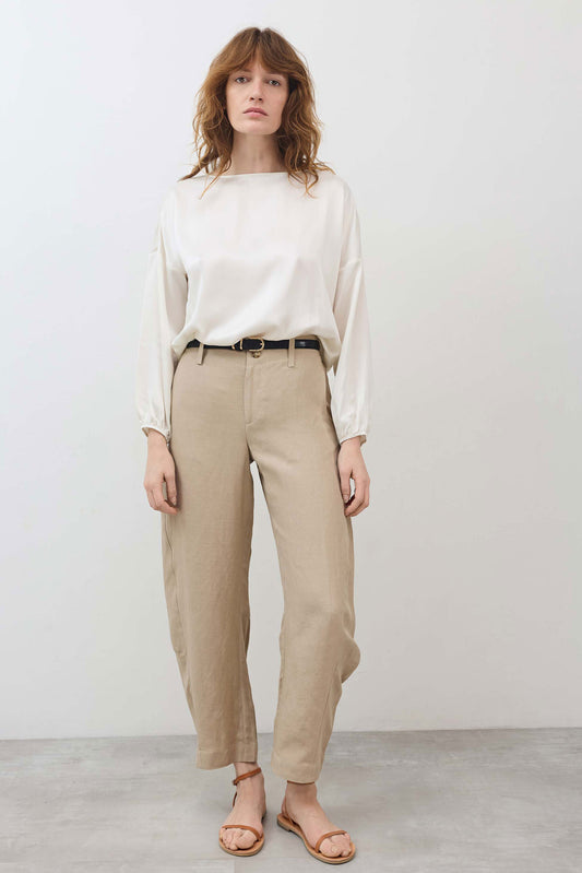 Washable Silk Cinched Hem Blouse