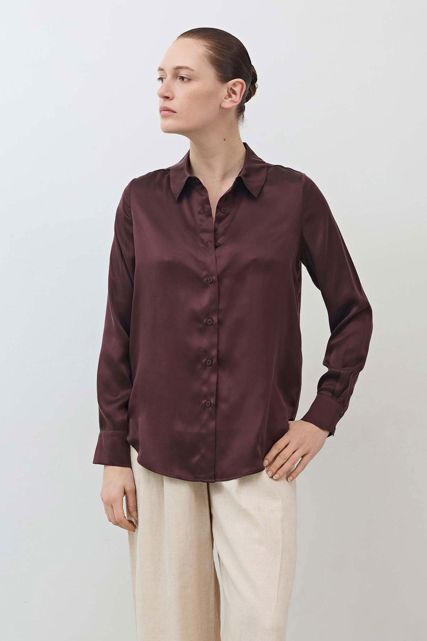 Washable Silk Button Down Top