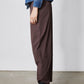 Coffee brown wide-leg pants with tapered ankles and elastic waist