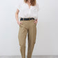 Dune wide-ish pants with elastic waistband, belt loops, tapered legs