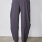 Graphite wide-leg pants with back yoke and elastic waist