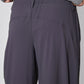 Graphite wide-leg pants with side pocket seams and gathered waistband