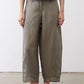 Wide-leg ankle pants in muted olive with cropped wide legs and side pockets
