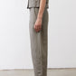 Olive wide-leg ankle pants side view with clean seams and ankle-length hem