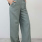 The Belted Wide Leg Silk Linen Trousers