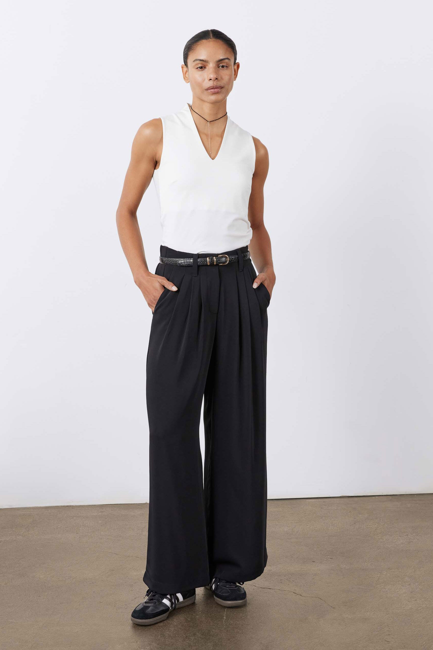 Petite Wide Leg Trousers