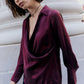 Collared Wrap Washable Silk Blouse