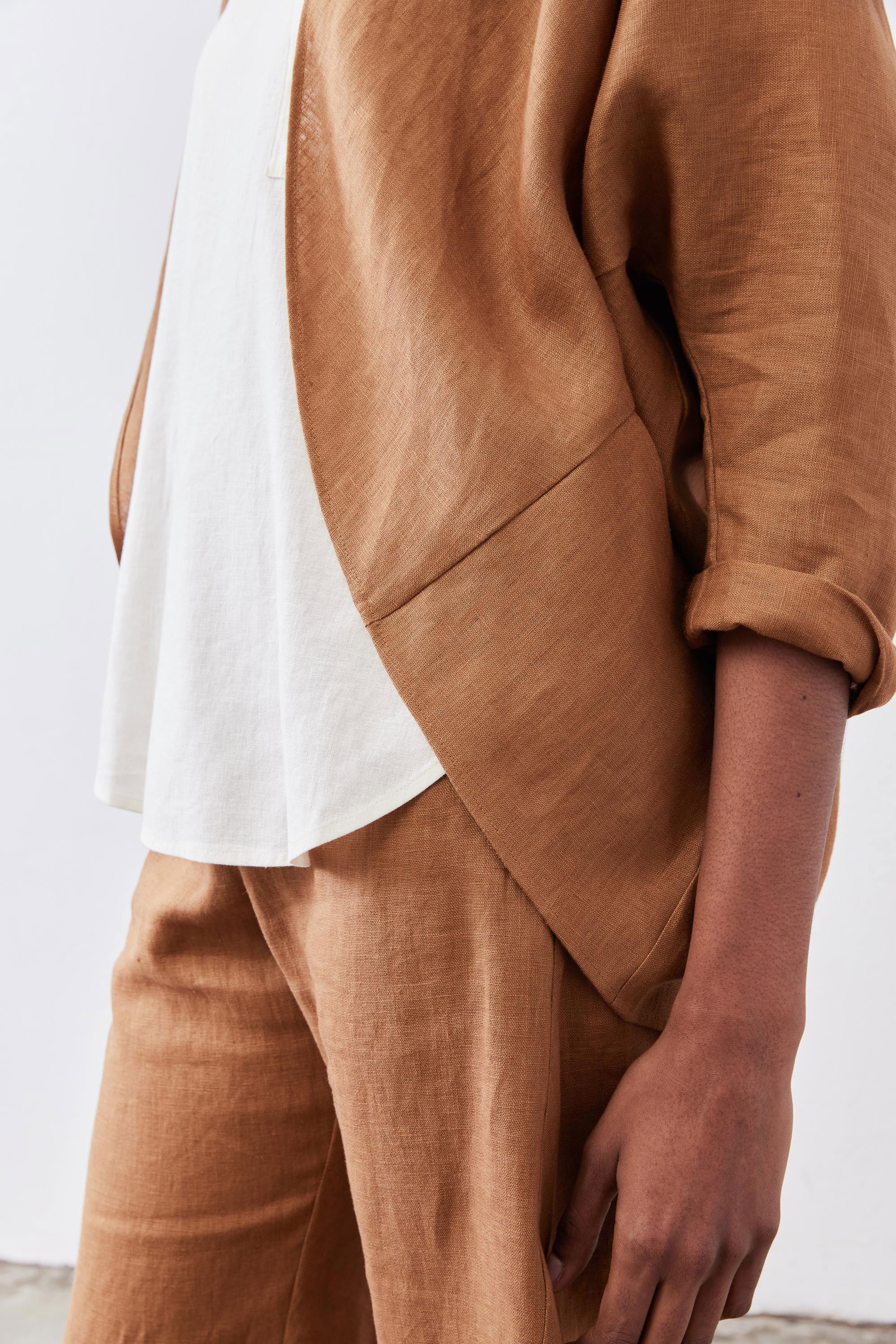 Zephyr Linen Cocoon Cardigan | Caramel – Ruti