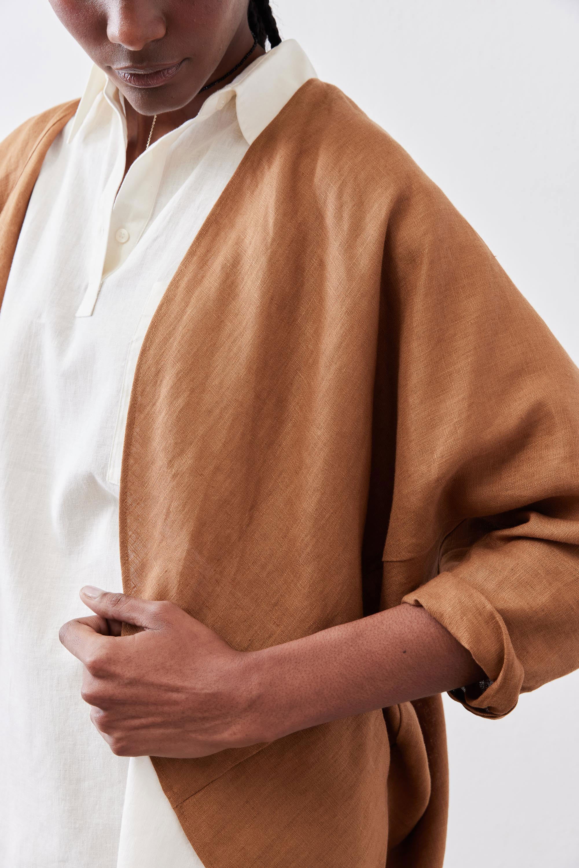 Zephyr Linen Cocoon Cardigan | Caramel – Ruti