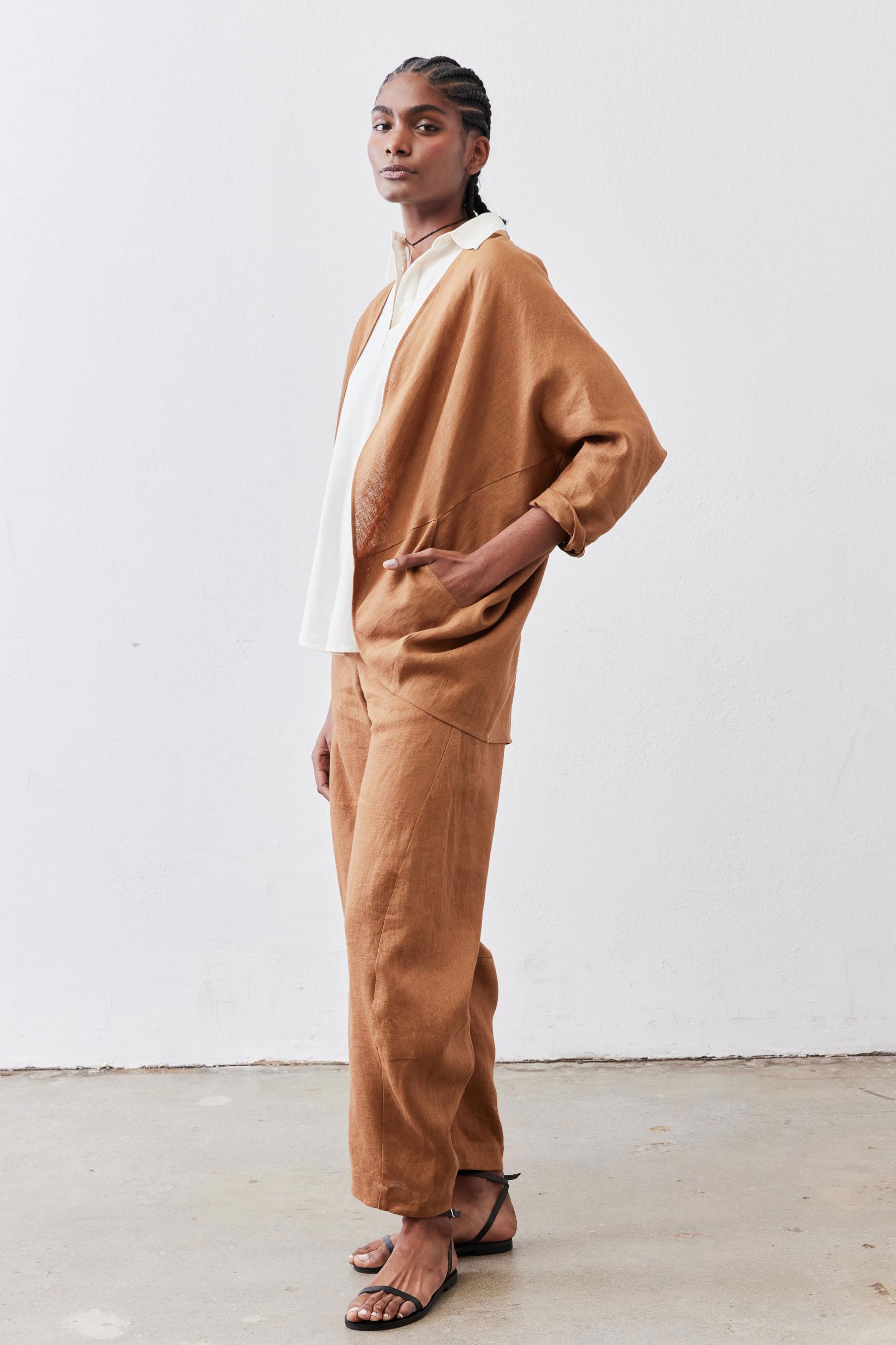 Zephyr Linen Cocoon Cardigan | Caramel – Ruti