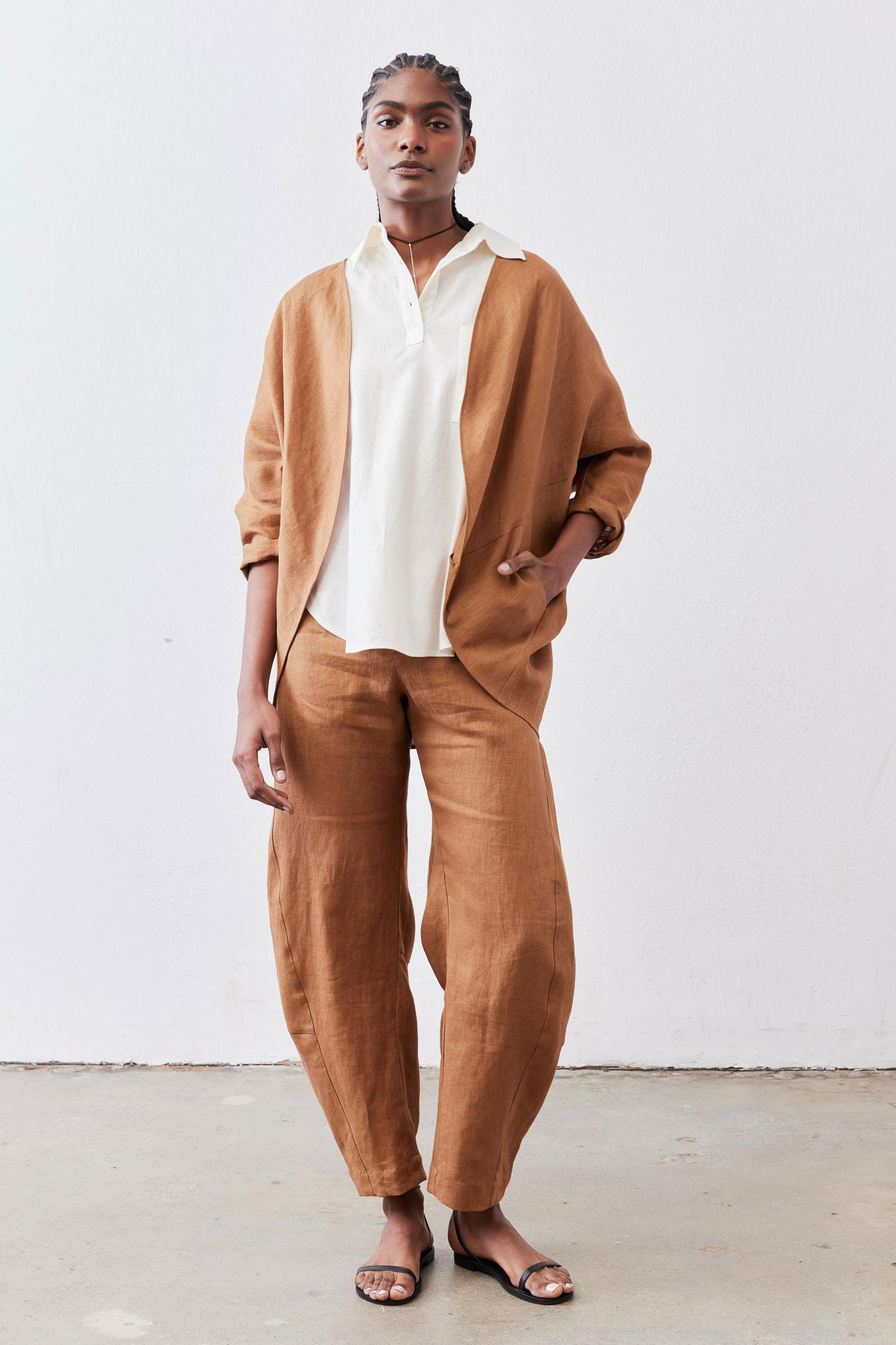 Zephyr Linen Cocoon Cardigan | Caramel – Ruti