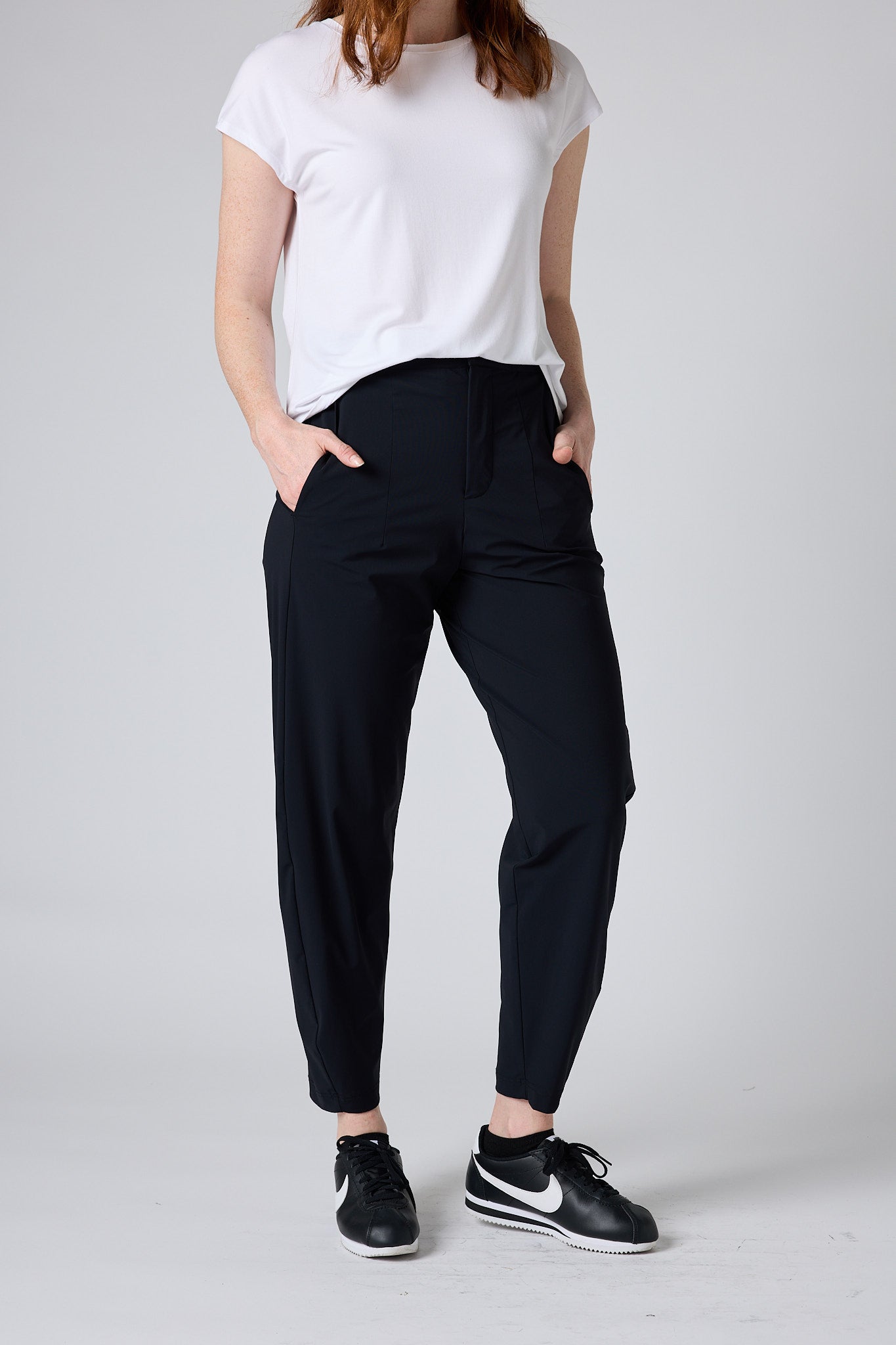 Womens black tapered dress pants sale