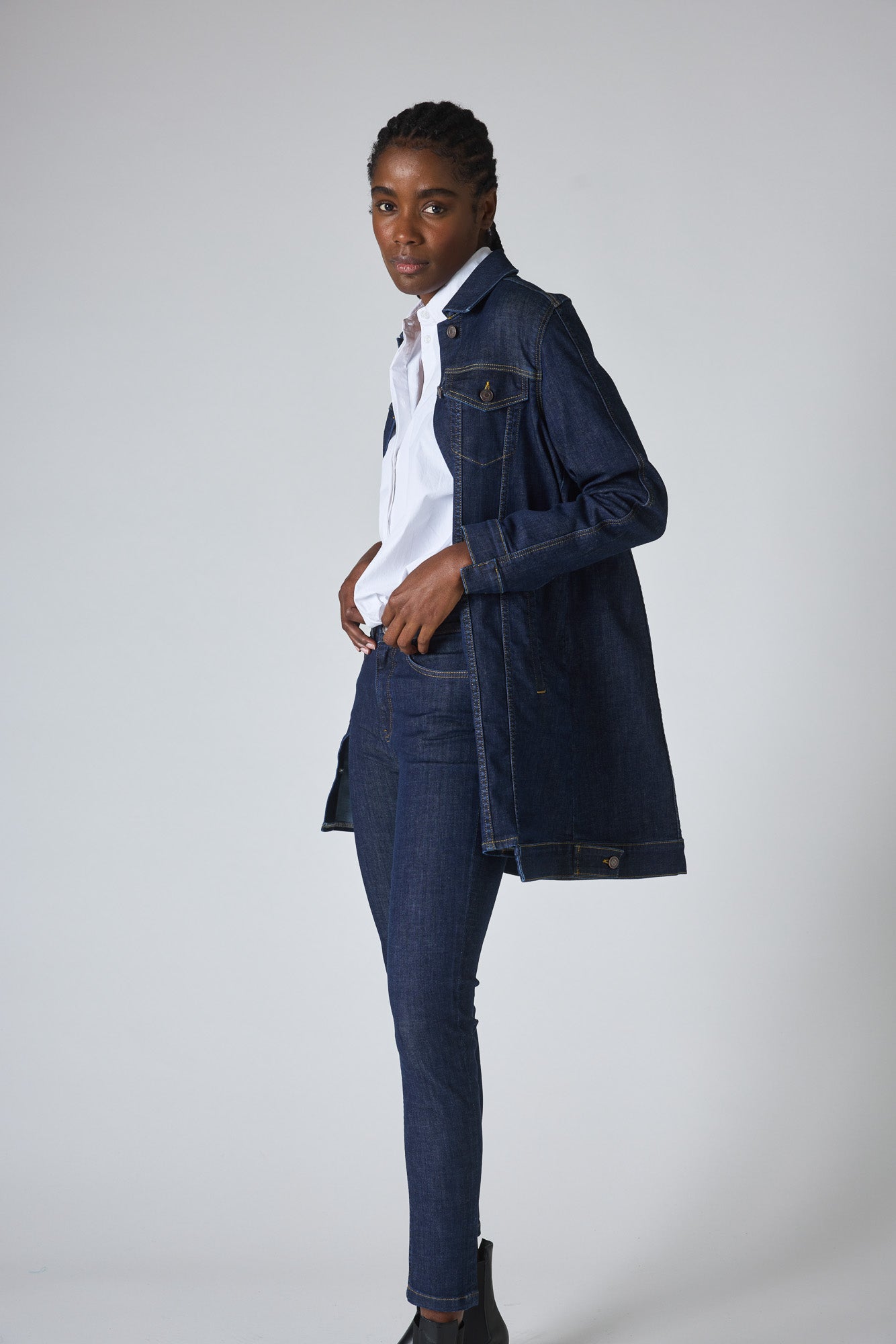 Floor length shop jean jacket