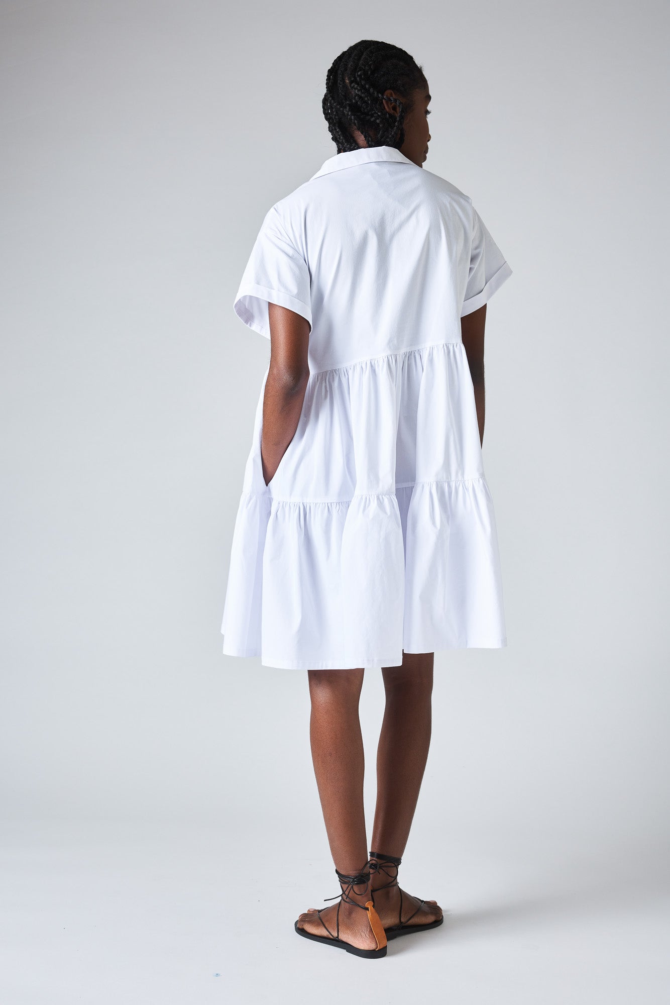 Zara white 2025 poplin dress