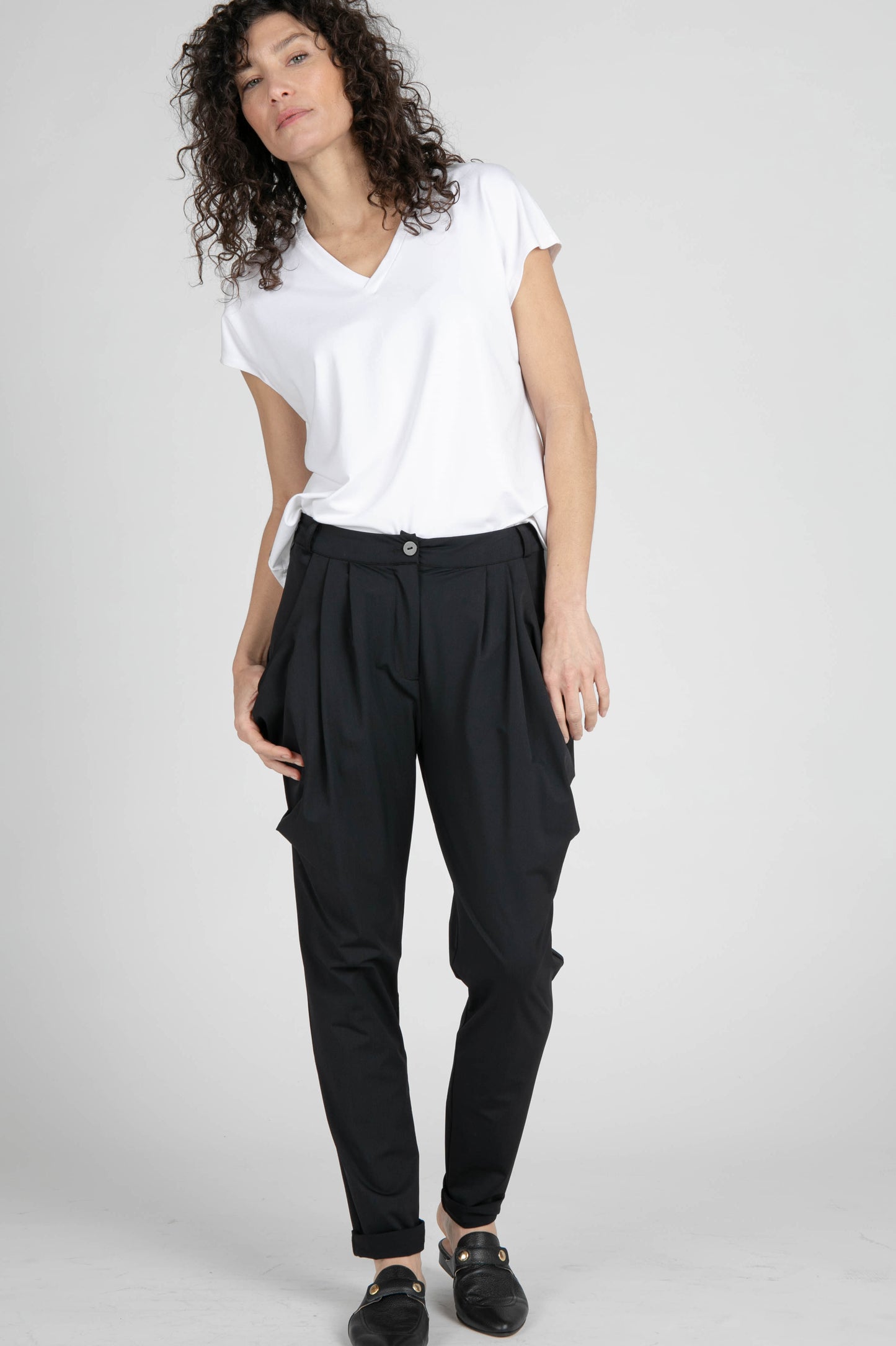 Sapphire Black Pleated Trousers